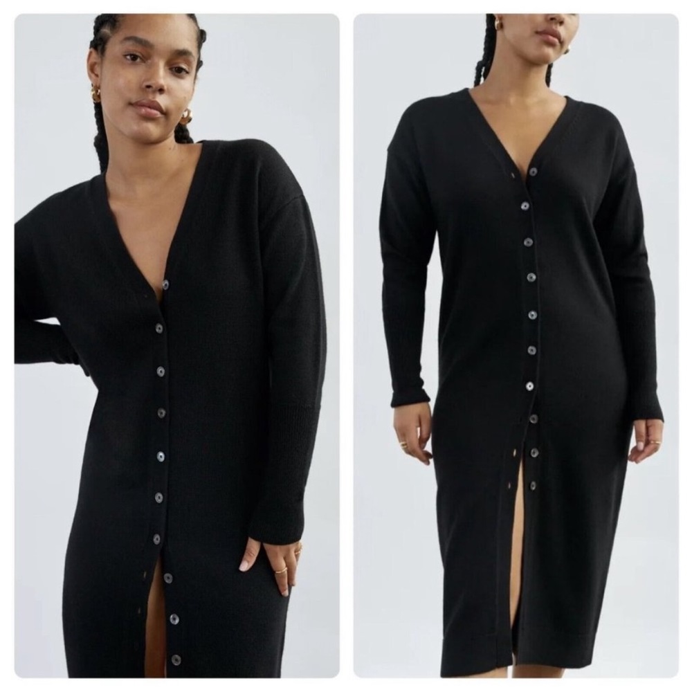 Aritzia Wilfred Utopia Cardigan Sweater Dress Black size XS